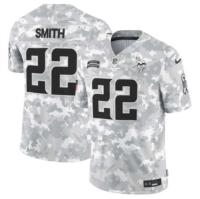 Men%27s Minnesota Vikings #22 Harrison Smith 2024 F.U.S.E Arctic Camo Salute To Service Limited Stitched Jersey Dyin